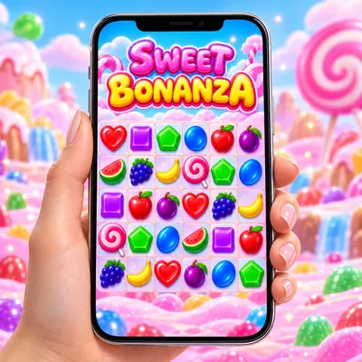 Telefonda açılmış Sweet Bonanza oyun ekranı