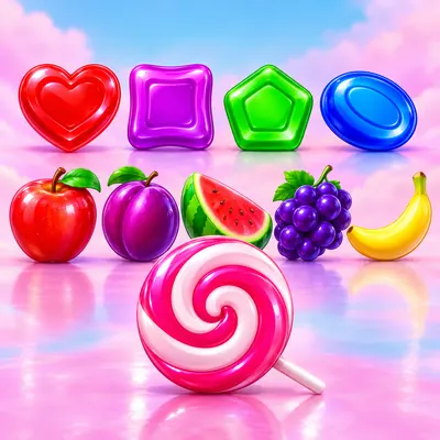 Sweet Bonanza’nın şeker ve meyve sembolleri bir arada